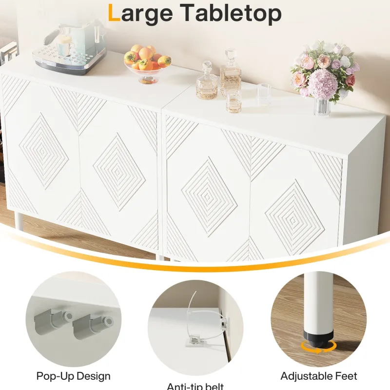 Tribesigns Sideboards & Buffets|Sideboards & Buffets*57" Sideboard Buffet, Storage Buffet Cabinet with Adjustable Shelves