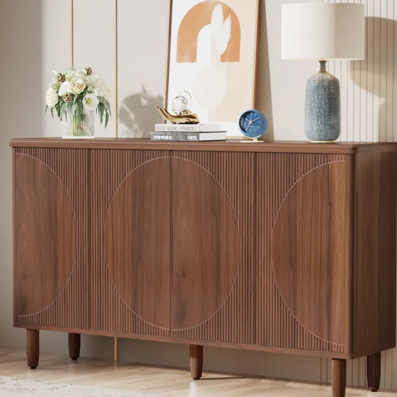 Tribesigns Sideboards & Buffets|Sideboards & Buffets*59.4" Sideboard Buffet, White Credenza Storage Cabinet with Doors