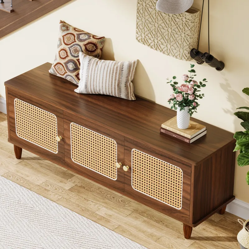 Tribesigns Benches*55" Storage Bench, 2 - Tier Shoe Bench with Lift Top Storage
