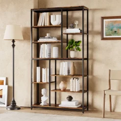 Tribesigns Bookcases & Bookshelves|Bookcases & Bookshelves*79" Tall Bookshelf, 8 - Tier Staggered Etagere Bookcase Shelving Unit