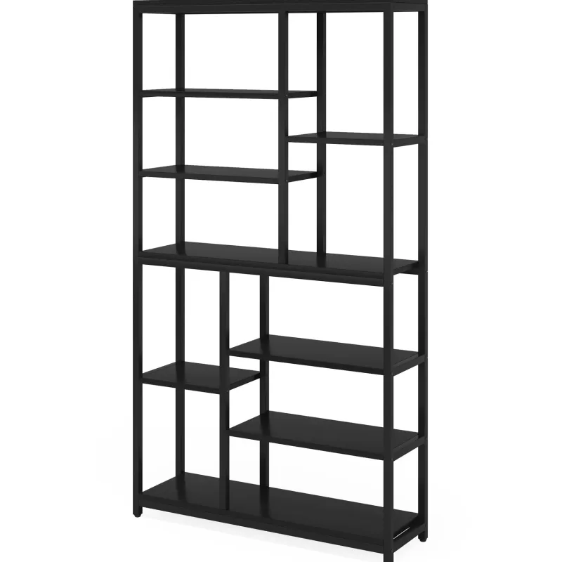 Tribesigns Bookcases & Bookshelves|Bookcases & Bookshelves*79" Tall Bookshelf, 8 - Tier Staggered Etagere Bookcase Shelving Unit