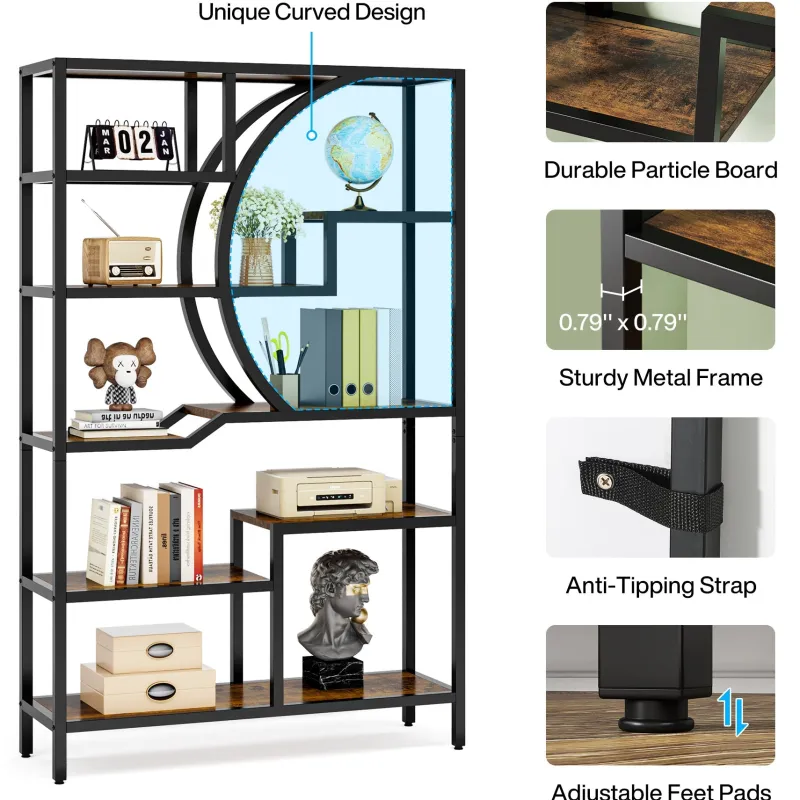 Tribesigns Bookcases & Bookshelves|Bookcases & Bookshelves*69" Tall Bookshelf, Freestanding Etagere Bookcase Open Display Shelf