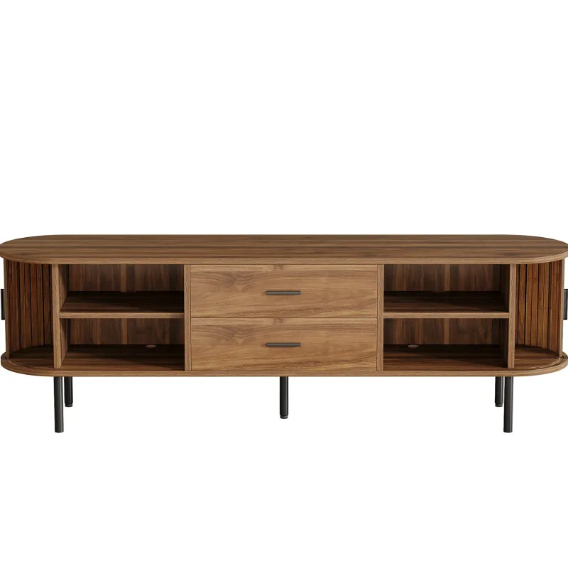 Tribesigns Tv Stands*70" TV Stand, Modern Media Console with Storage and Sliding Tambour Door