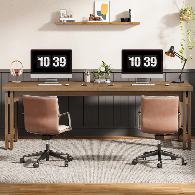 Tribesigns Desks*79" Two - person Desk, Extra Long Office Computer Desk Workstations