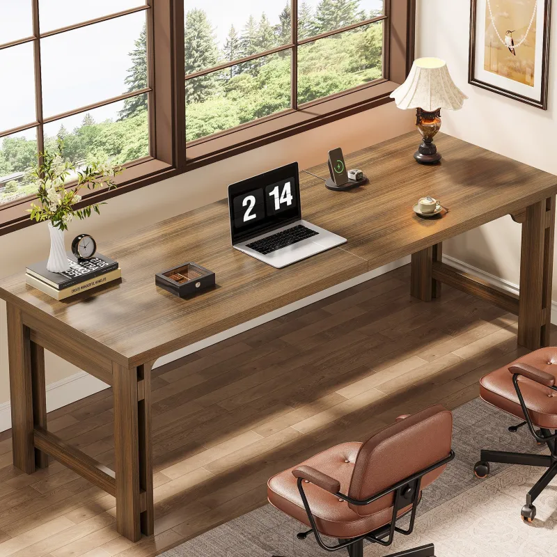 Tribesigns Desks*79" Two - person Desk, Extra Long Office Computer Desk Workstations