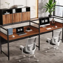 Tribesigns Desks*94.5" Two - Person Desk, Office Computer Desk Workstation Desk with Privacy Panel