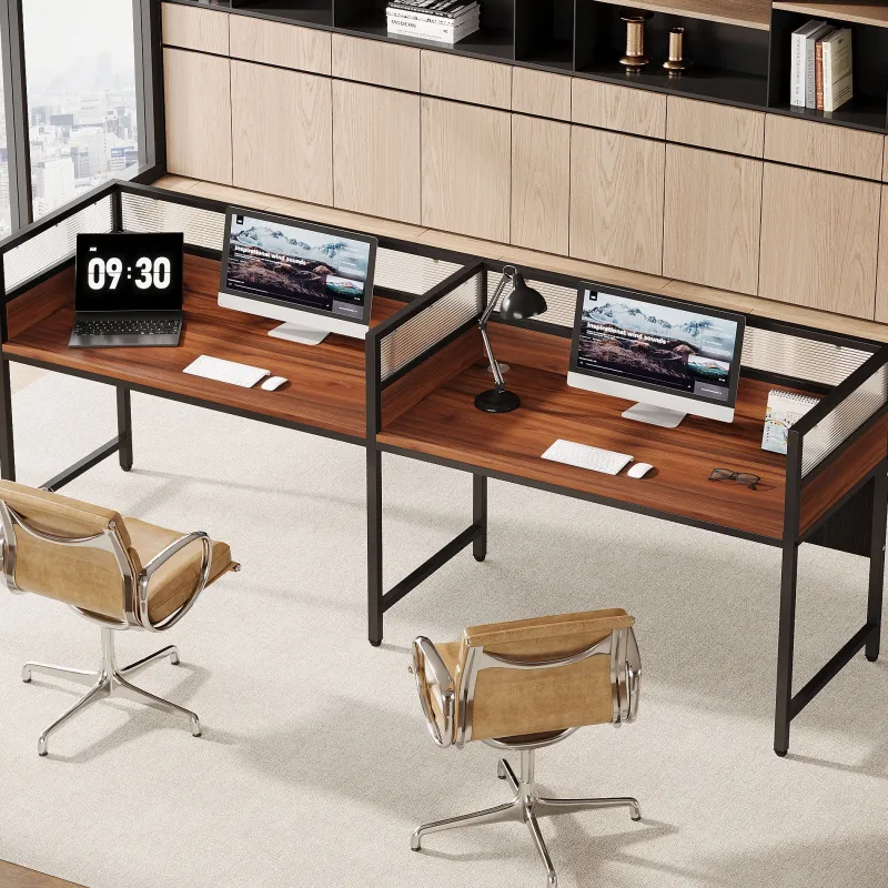 Tribesigns Desks*94.5" Two - Person Desk, Office Computer Desk Workstation Desk with Privacy Panel