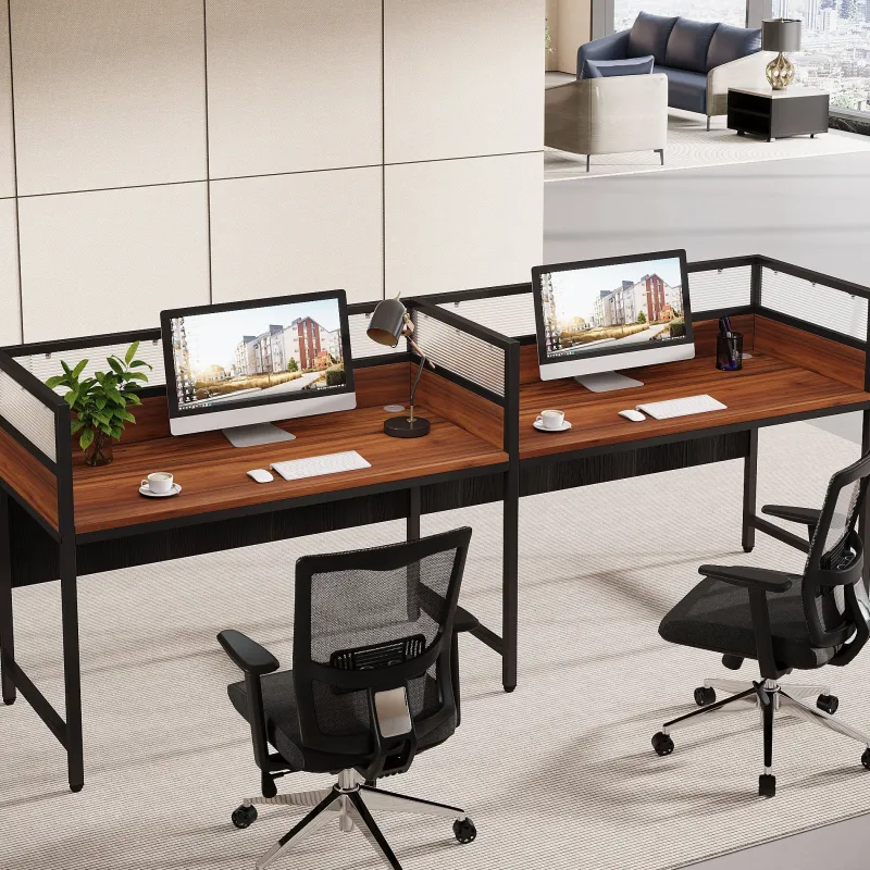 Tribesigns Desks*94.5" Two - Person Desk, Office Computer Desk Workstation Desk with Privacy Panel