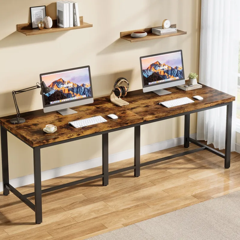 Tribesigns Desks*78.7" Two Person Desk, Double Computer Desk Study Writing Table