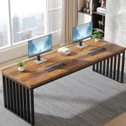 Tribesigns Desks*78.74" Two Person Desk, Long Executive Desk Double Computer Desk