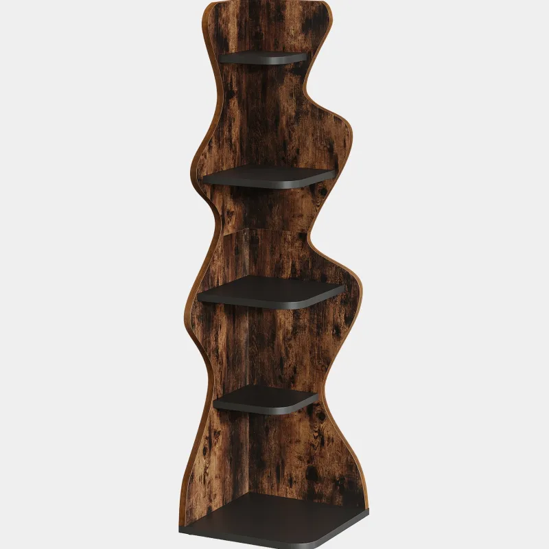 Tribesigns Bookcases & Bookshelves|Bookcases & Bookshelves*69" Wood Bookshelf, 5 - Tier Corner Shelf Storage Plant Stand