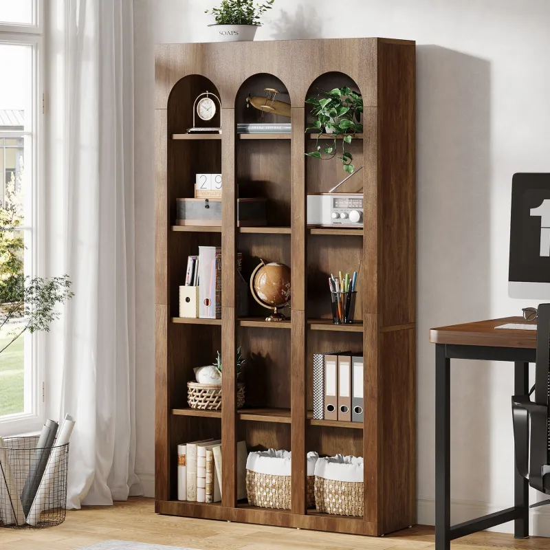 Tribesigns Bookcases & Bookshelves|Bookcases & Bookshelves*70.8" Wood Bookshelf, 5 - Tier Rustic Bookcase Display Storage Shelving Unit