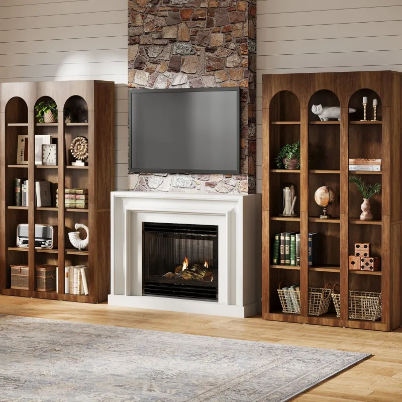 Tribesigns Bookcases & Bookshelves|Bookcases & Bookshelves*70.8" Wood Bookshelf, 5 - Tier Rustic Bookcase Display Storage Shelving Unit