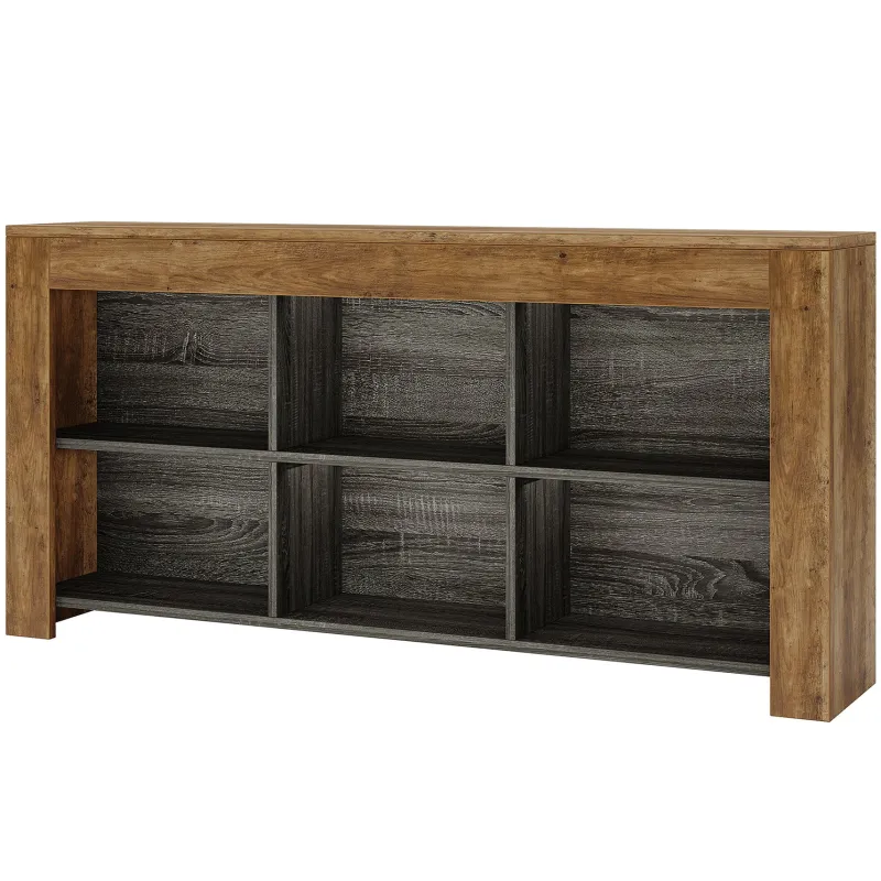 Tribesigns Bookcases & Bookshelves|Bookcases & Bookshelves*63" Wood Bookshelf, Horizontal Bookcase Storage Display Shelf