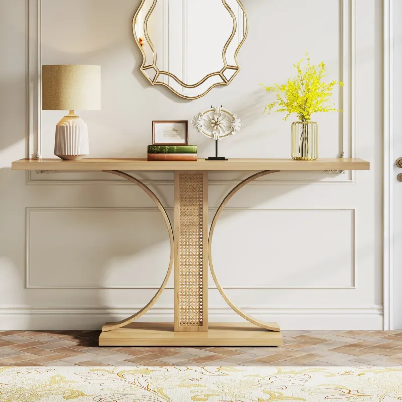 Tribesigns Console Tables|Console Tables*55.12" Wood Console Table, Traditional Sofa Table Entryway Table