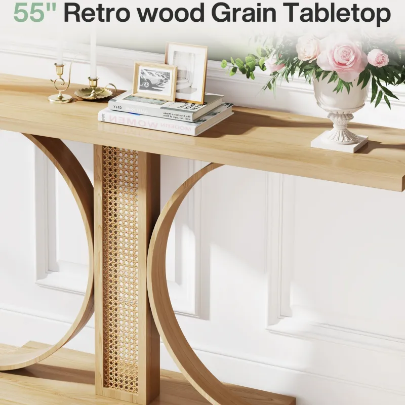 Tribesigns Console Tables|Console Tables*55.12" Wood Console Table, Traditional Sofa Table Entryway Table