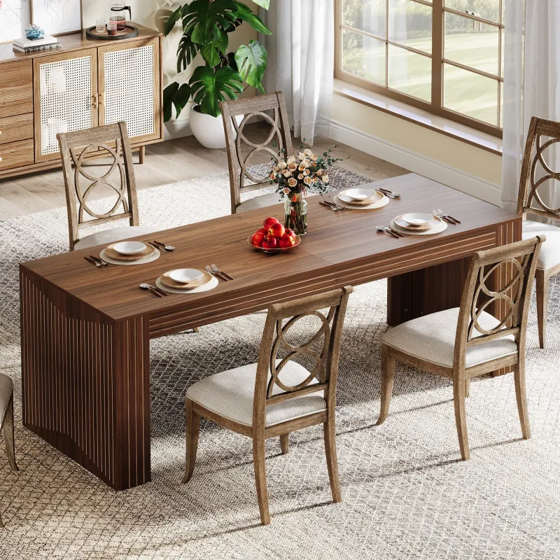 Tribesigns Dining Tables*78.7" Wood Dining Table, Farmhouse Kitchen Dinner Table for 6 - 8