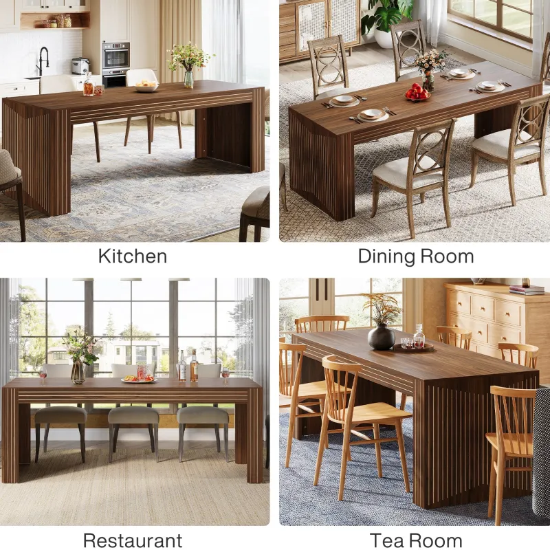Tribesigns Dining Tables*78.7" Wood Dining Table, Farmhouse Kitchen Dinner Table for 6 - 8