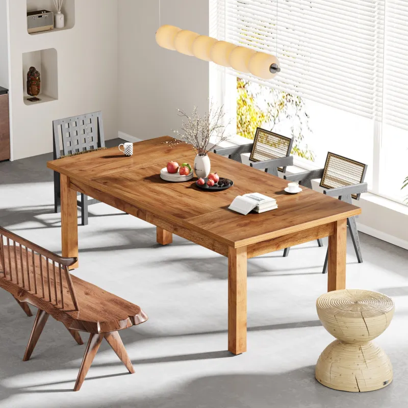 Tribesigns Dining Tables*70.9" Wood Dining Table for 6-8 People, Farmhouse Breakfast Table