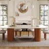 Tribesigns Dining Tables*78.7" Wood Dining Table, Luxury Stone Kitchen Table for 8