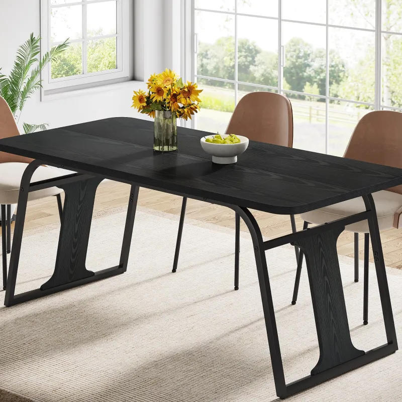 Tribesigns Dining Tables*63" Wood Dining Table, Rectangle Kitchen Table for 4 - 6