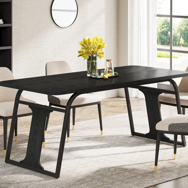 Tribesigns Dining Tables*63" Wood Dining Table, Rectangle Kitchen Table for 4 - 6
