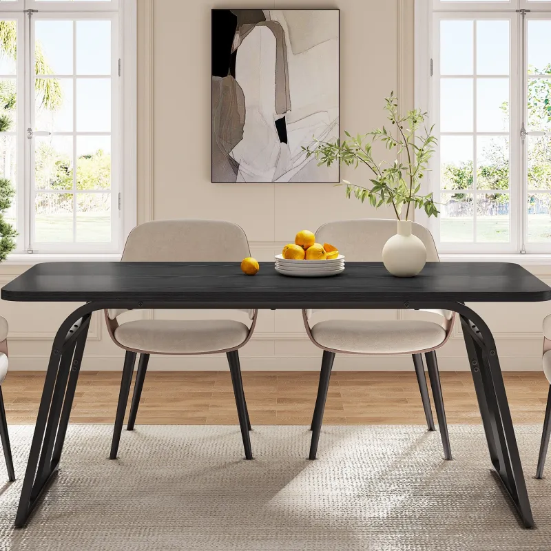 Tribesigns Dining Tables*63" Wood Dining Table, Rectangle Kitchen Table for 4 - 6