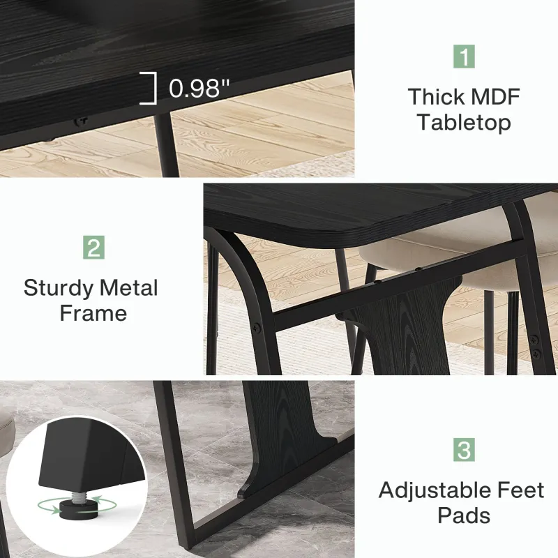 Tribesigns Dining Tables*63" Wood Dining Table, Rectangle Kitchen Table for 4 - 6