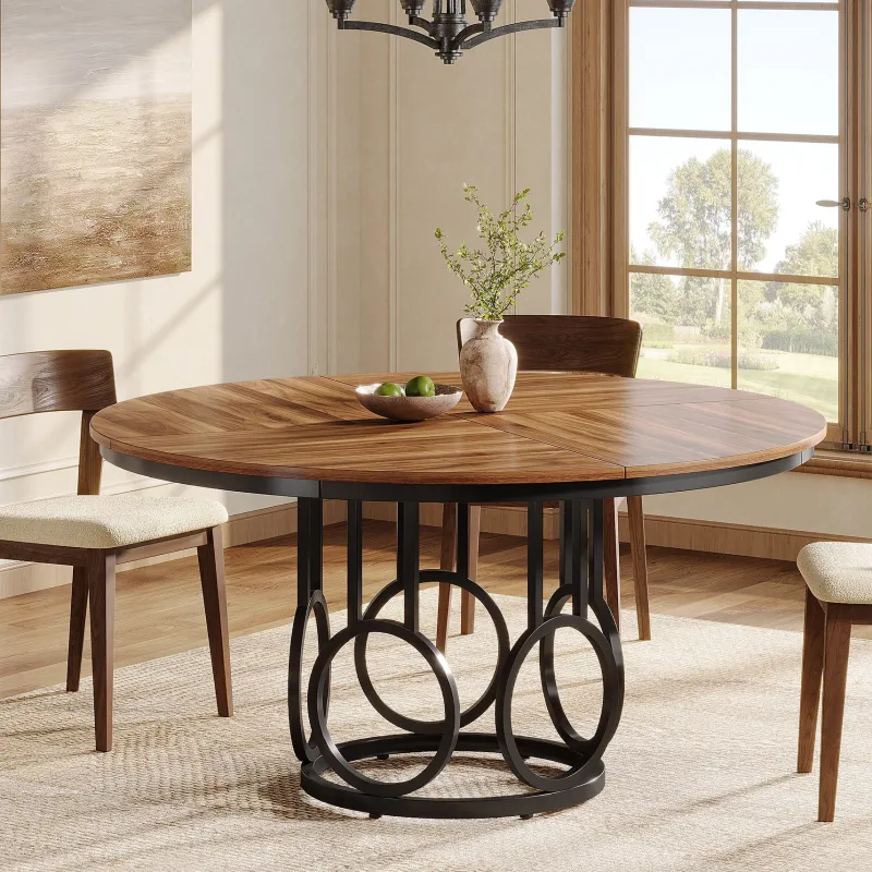Tribesigns Dining Tables*47" Wood Dining Table, Round Kitchen Table for 4 - 6 People