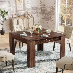 Tribesigns Dining Tables*43" Wood Dining Table, Small Square Kitchen Table for 4