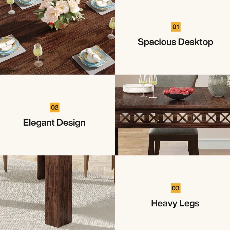 Tribesigns Dining Tables*43" Wood Dining Table, Small Square Kitchen Table for 4