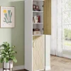 Tribesigns File Cabinets|File Cabinets*75" Wood Storage Cabinet, Free - Standing Cube Cabinet with 6 Shelves