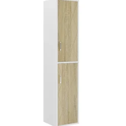 Tribesigns File Cabinets|File Cabinets*75" Wood Storage Cabinet, Free - Standing Cube Cabinet with 6 Shelves