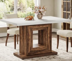 Tribesigns Dining Tables*47" Wooden Dining Table, Farmhouse Kitchen Dinner Table for 4