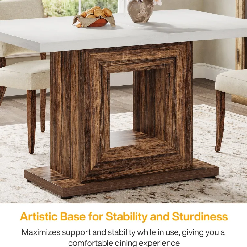 Tribesigns Dining Tables*47" Wooden Dining Table, Farmhouse Kitchen Dinner Table for 4