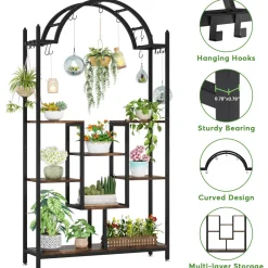 Tribesigns Plant Stands|Plant Stands*Arched Plant Stand, 74.8