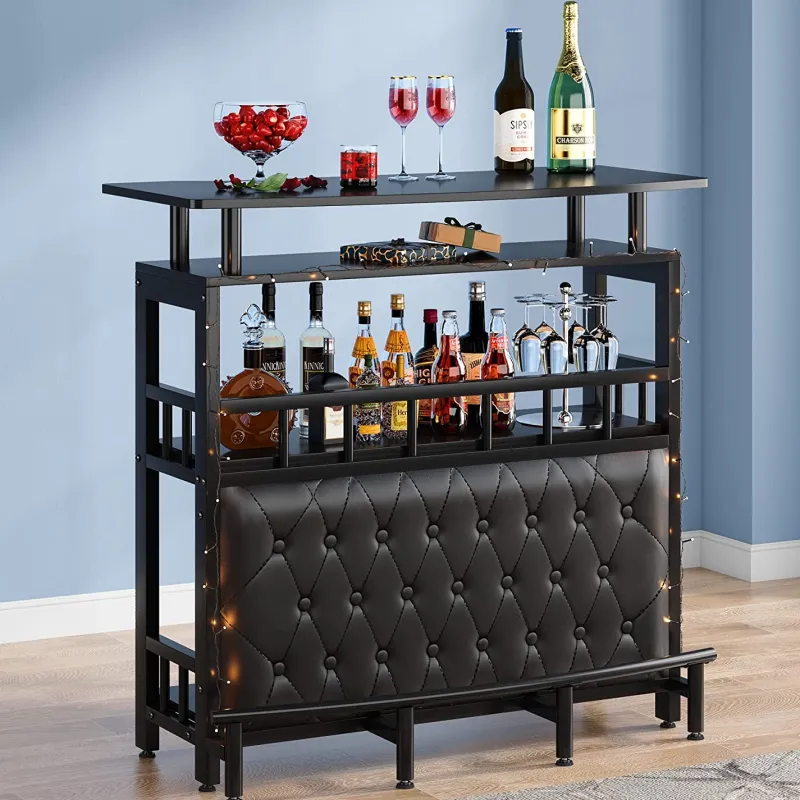 Tribesigns Bar Units*Bar Unit for Liquor, Home Entertainment Bar with Storage and Footrest