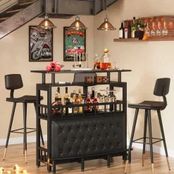Tribesigns Bar Units*Bar Unit for Liquor, Home Entertainment Bar with Storage and Footrest