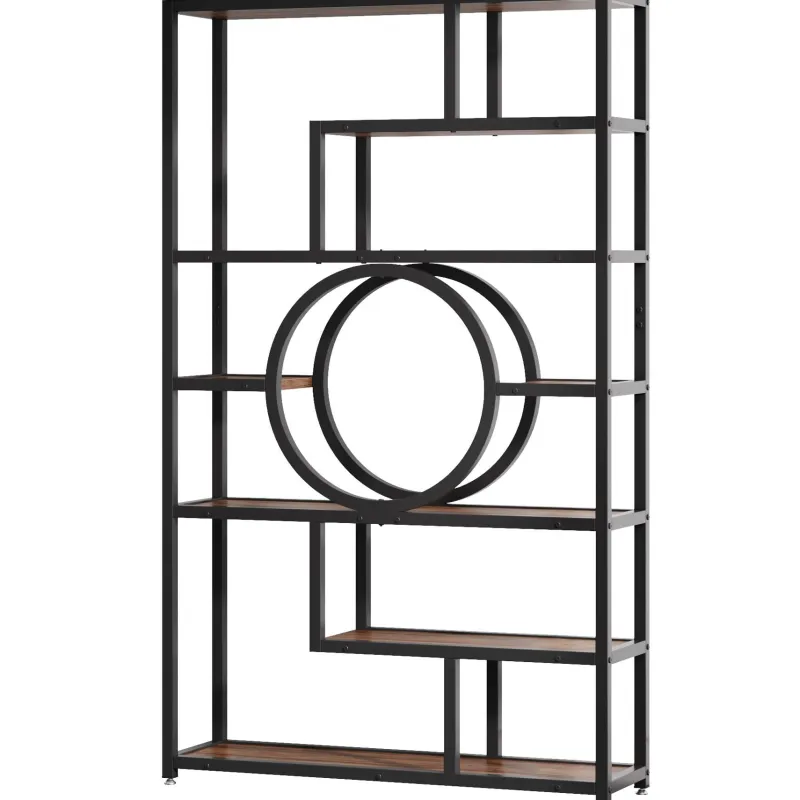 Tribesigns Bookcases & Bookshelves|Bookcases & Bookshelves*Bookshelf, 72’’ Etagere Bookcase 7-Tier Industrial Display Shelf