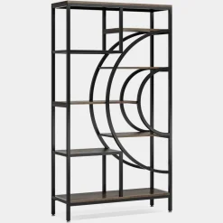 Tribesigns Bookcases & Bookshelves|Bookcases & Bookshelves*Bookshelf, 71" Geometric Bookcase, Industrial 8-Tiers Etagere Shelving Unit