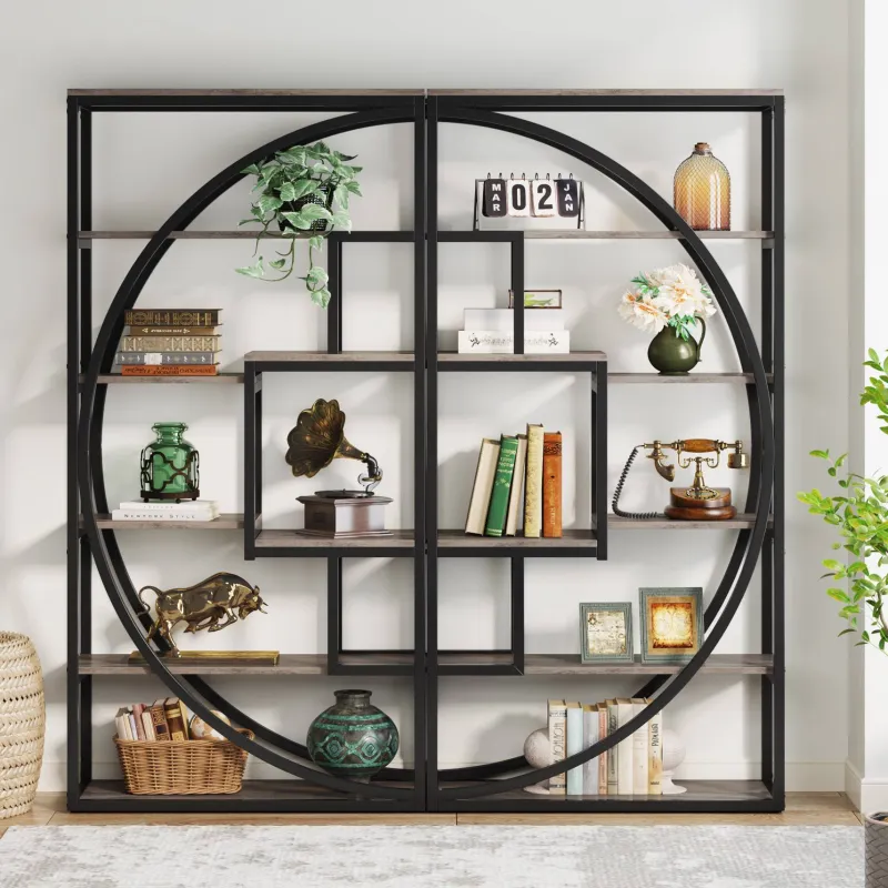 Tribesigns Bookcases & Bookshelves|Bookcases & Bookshelves*Bookshelf, Industrial Bookcase with 8 Open Storage Shelf