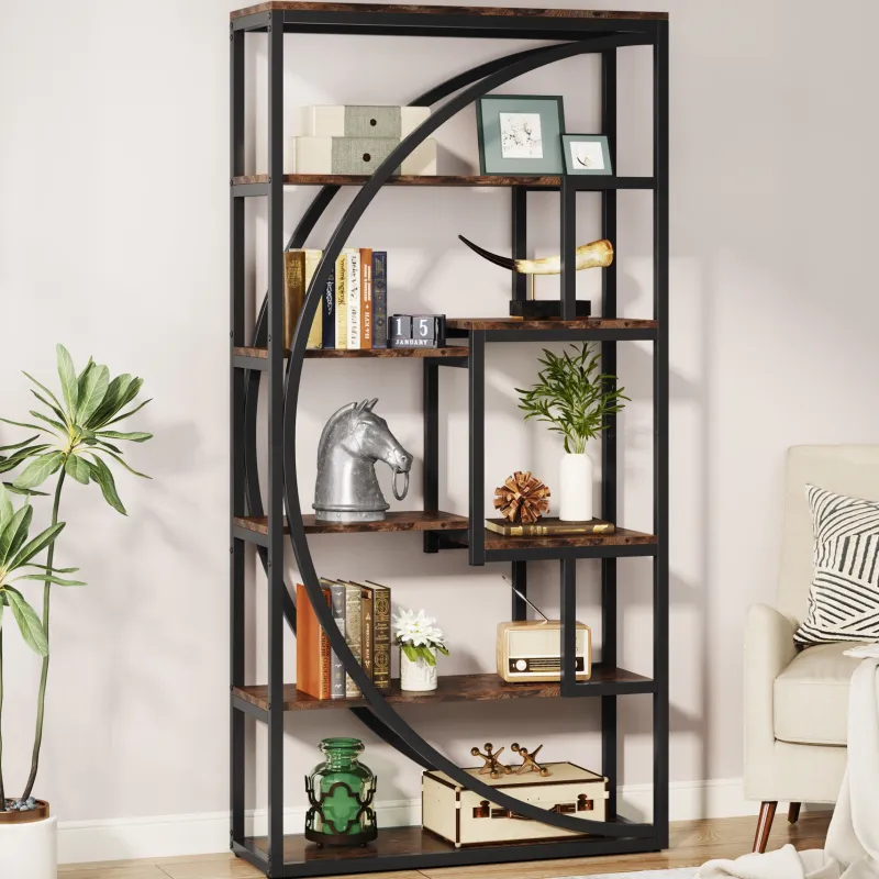 Tribesigns Bookcases & Bookshelves|Bookcases & Bookshelves*Bookshelf, Industrial Bookcase with 8 Open Storage Shelf