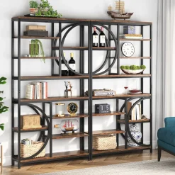 Tribesigns Bookcases & Bookshelves|Bookcases & Bookshelves*Bookshelf, Industrial 8-Tier Etagere Bookcases Open Display Shelves