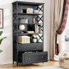 Tribesigns Bookcases & Bookshelves|Bookcases & Bookshelves*Bookshelf, 5-Tier Bookcase Display Shelf Organizer with 2 Drawers