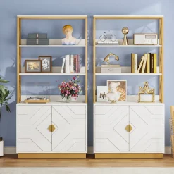 Tribesigns Bookcases & Bookshelves|Bookcases & Bookshelves*Bookshelf with Doors, 70.9