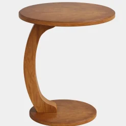 Tribesigns End & Side Tables*C - Shaped End Table, Round Solid Wood Side Table for Living Room