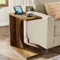 Tribesigns End & Side Tables*C - Shaped End Table, Sofa Side Table Couch Table