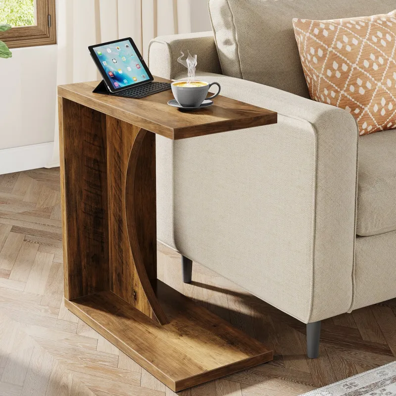 Tribesigns End & Side Tables*C - Shaped End Table, Sofa Side Table Couch Table