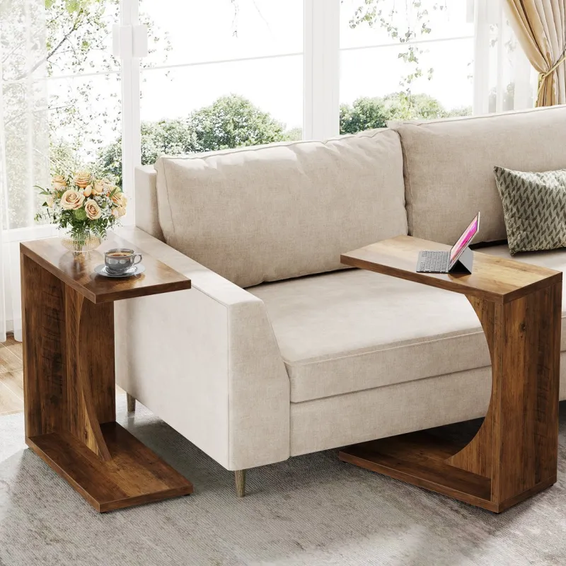 Tribesigns End & Side Tables*C - Shaped End Table, Sofa Side Table Couch Table
