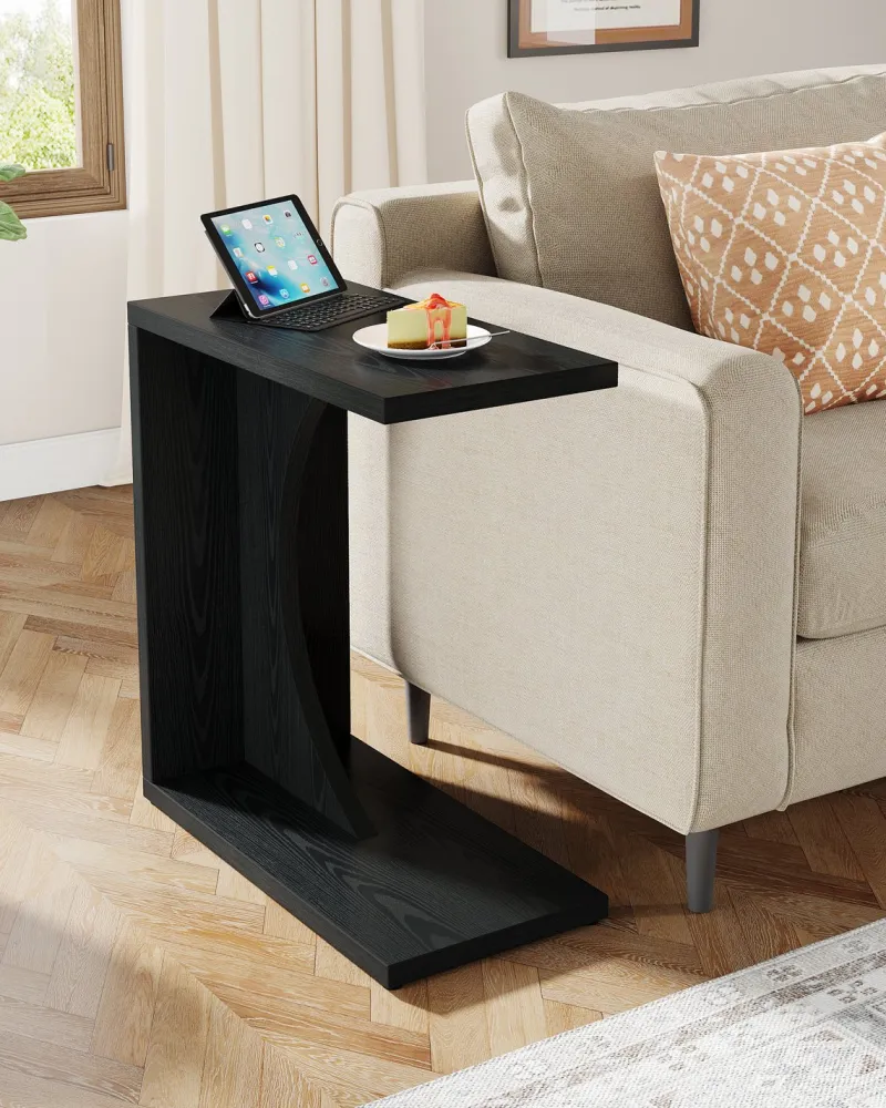 Tribesigns End & Side Tables*C - Shaped End Table, Sofa Side Table Couch Table